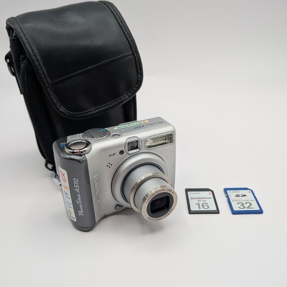 Canon PowerShot A510 3.2MP 4x Optical Zoom Digital Camera Silver Y2K - Tested - Picture 1 of 9